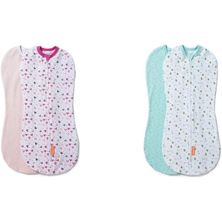 imageSwaddleMe by Ingenuity Pod Size SmallMedium 03 Months 2Pack I Heart You and 2 Count Little BeesI Heart You