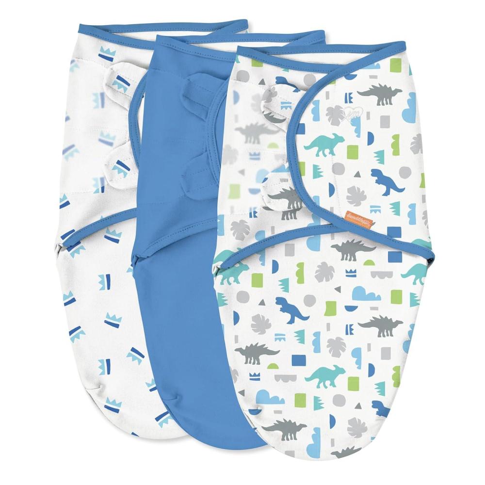 imageSwaddleMe by Ingenuity Original Swaddle 100 Cotton Improves Sleep amp Calms Startle Reflex 36 Months 1418 lbs 10 TOG 3Pack Baby Swaddle Blanket  MountaineerDino Time