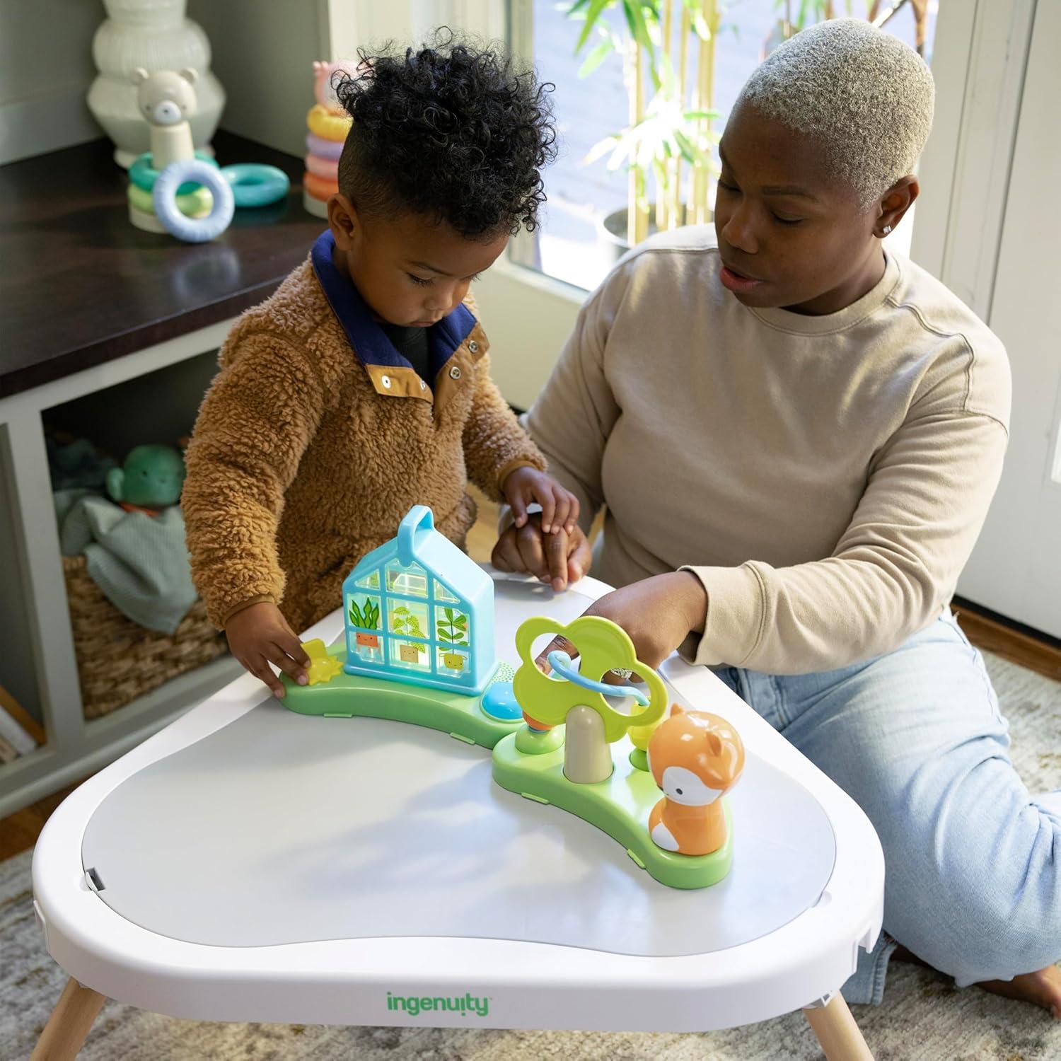 imageIngenuity TummytoToes 6in1 Milestone Center Play Gym Foldable Mat Music and Nature Sounds Lights Activity Jumper Table Playhouse for Ages 048 Months