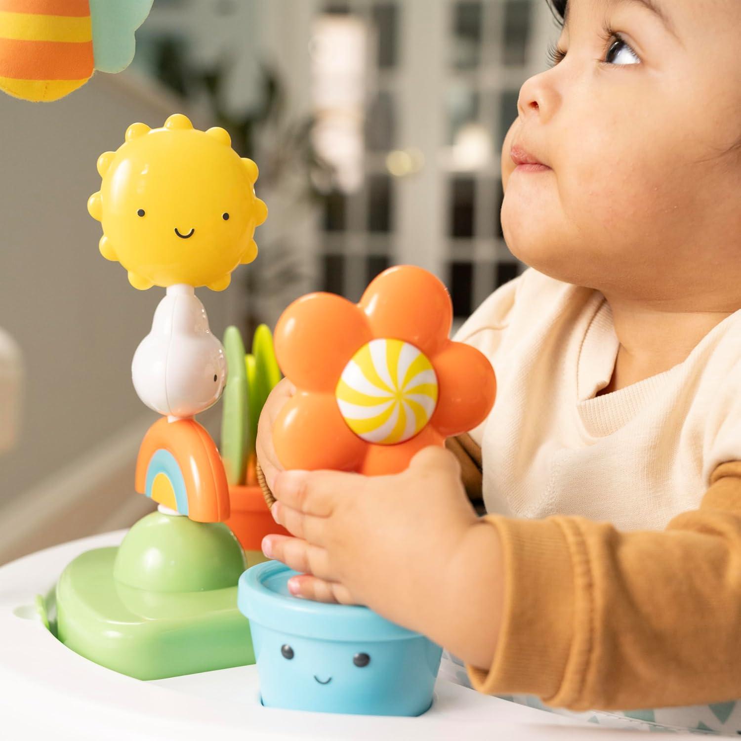 imageIngenuity TummytoToes 6in1 Milestone Center Play Gym Foldable Mat Music and Nature Sounds Lights Activity Jumper Table Playhouse for Ages 048 Months