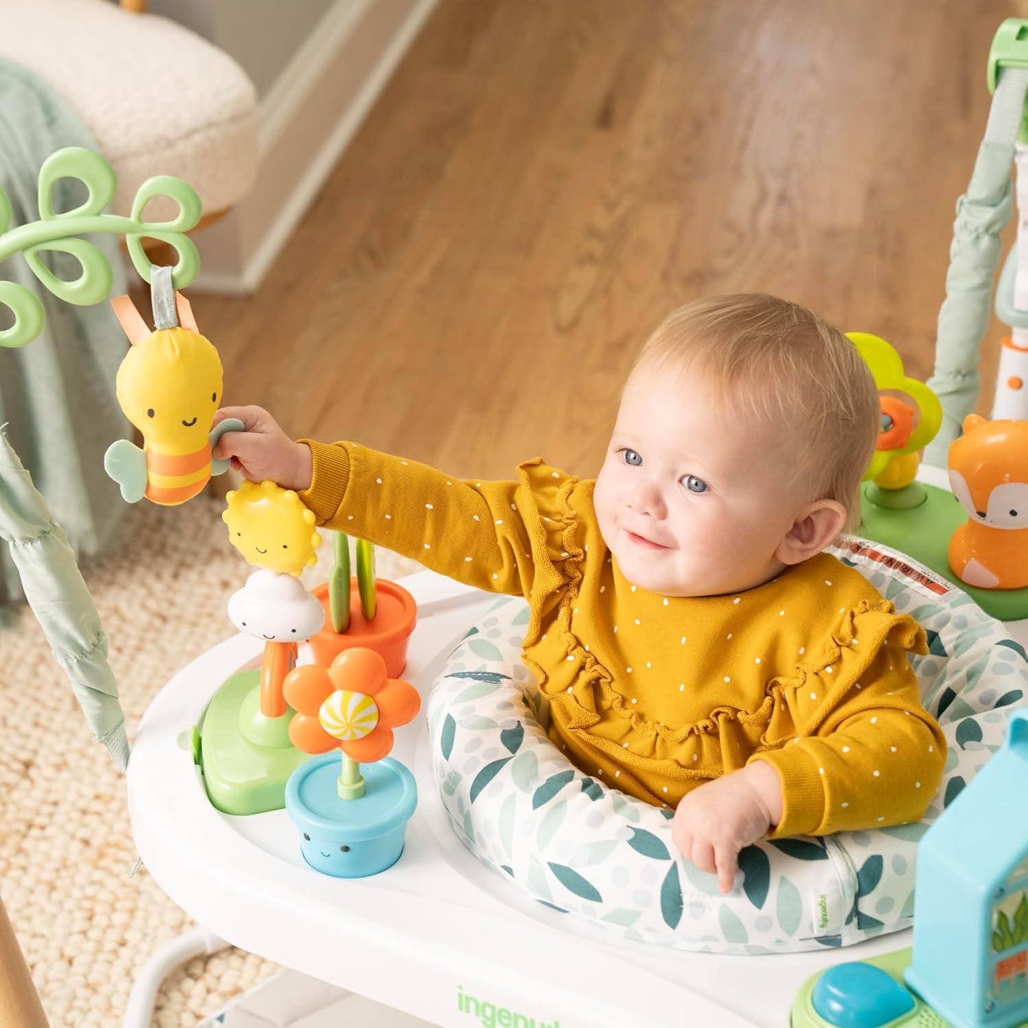 imageIngenuity TummytoToes 6in1 Milestone Center Play Gym Foldable Mat Music and Nature Sounds Lights Activity Jumper Table Playhouse for Ages 048 Months