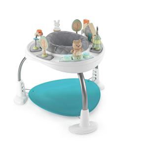 Ingenuity 3-in-1 Baby Jumper and Activity Center with Lights and Sounds – Converts to Toddler Play Table, 4 Adjustable Heights, Wood Legs, Ages 4 Months to 3 Years(Neutral)