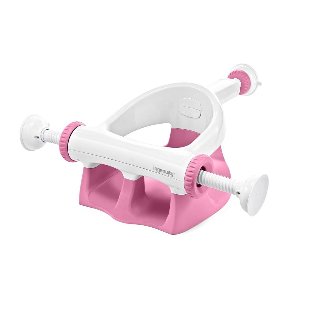 imageIngenuity My Bath Seat for SitUp Baby Bathing Sure amp Secure Suction Cups ASTM Safety Tested amp Approved Backrest for Assisted Sitting Easy Setup amp Storage GrayPink