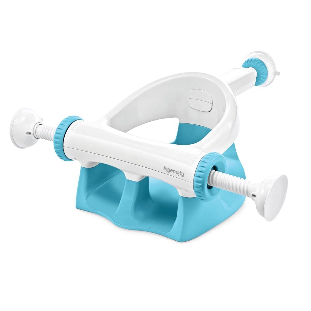 imageIngenuity My Bath Seat for SitUp Baby Bathing Sure amp Secure Suction Cups ASTM Safety Tested amp Approved Backrest for Assisted Sitting Easy Setup amp Storage GrayAqua