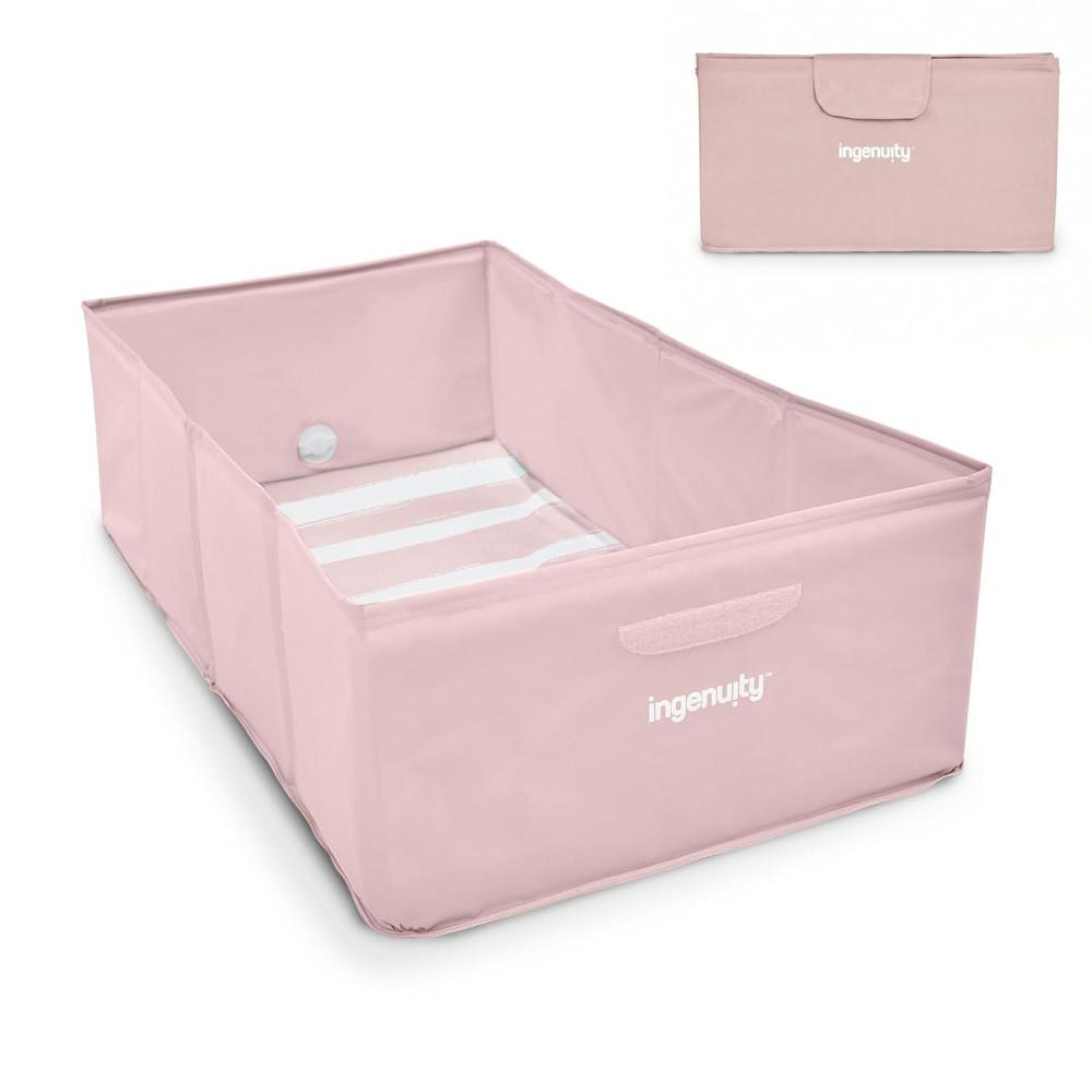 imageIngenuity Tuckaway Toddler Folding Tub Converts Shower to Tub Folds to Store Easy to Clean No Assembly Required Portable Baby Bathtub for Travel 12M5Y GrayPink