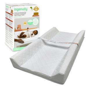 Ingenuity Contoured Changing Pad – Includes Waterproof Changing Liner and Safety Fastening Strap with Quick-Release Buckle(Contoured Pad – Reduced Waste Packaging)