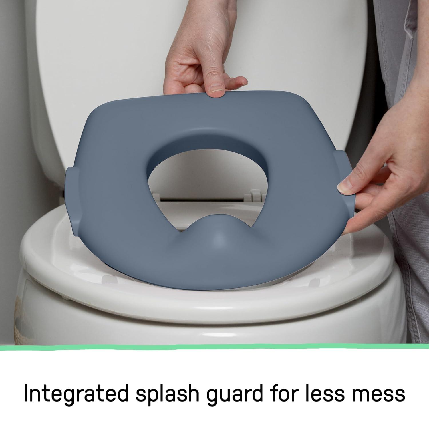 imageIngenuity My Size Potty Pro 2in1 Potty Training Toilet Floor Potty with Removable Potty Seat for Standard Toilets Realistic Flushing Sound For Toddlers Ages 18 months Up to 50 lbBlue