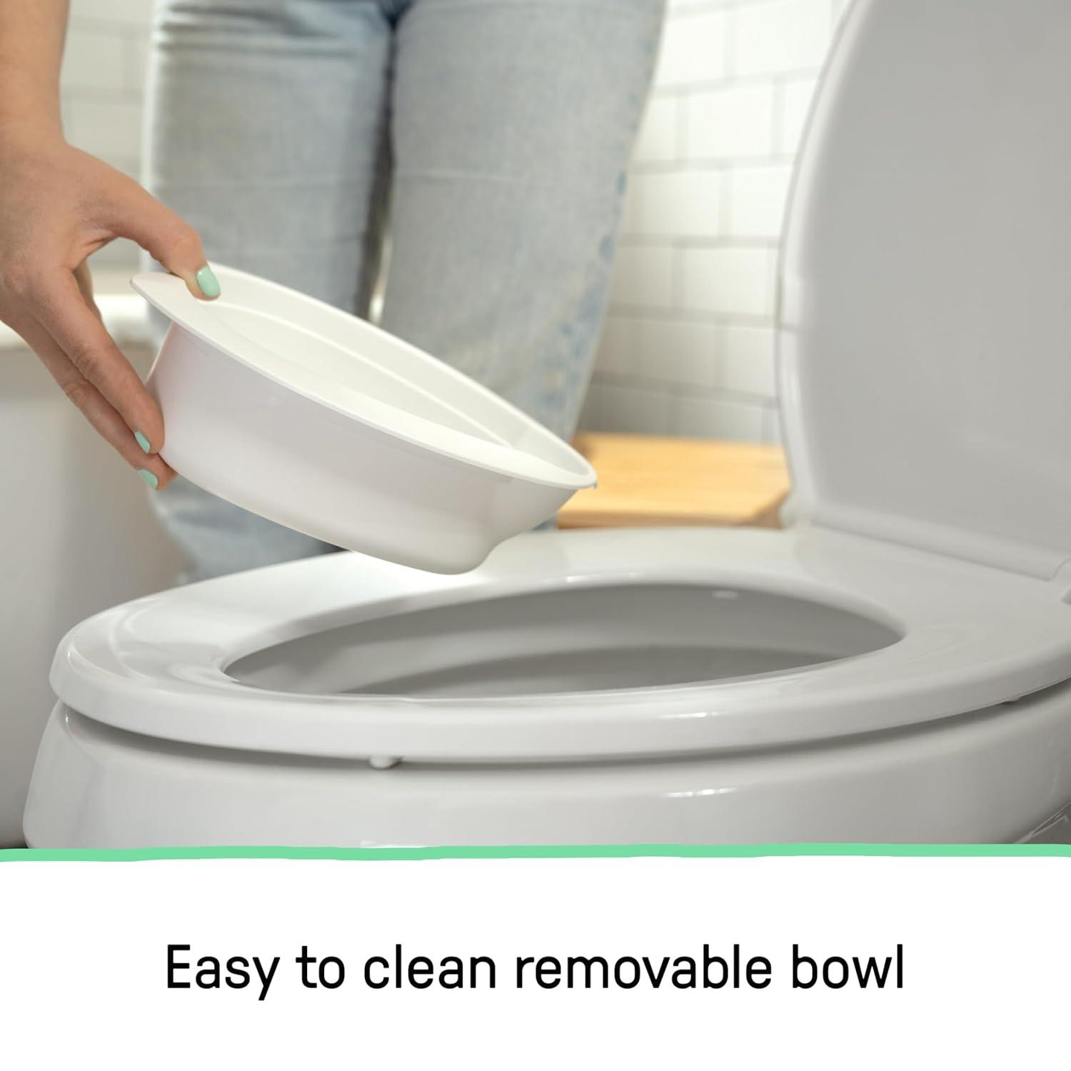 imageIngenuity My Size Potty Pro 2in1 Potty Training Toilet Floor Potty with Removable Potty Seat for Standard Toilets Realistic Flushing Sound For Toddlers Ages 18 months Up to 50 lbBlue