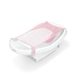 Ingenuity Comfy Clean Deluxe Newborn to Toddler Baby Bathtub, 3-in-1 with Removable Sling, Padded Backrest, 0-24 Months, Pink(Green)