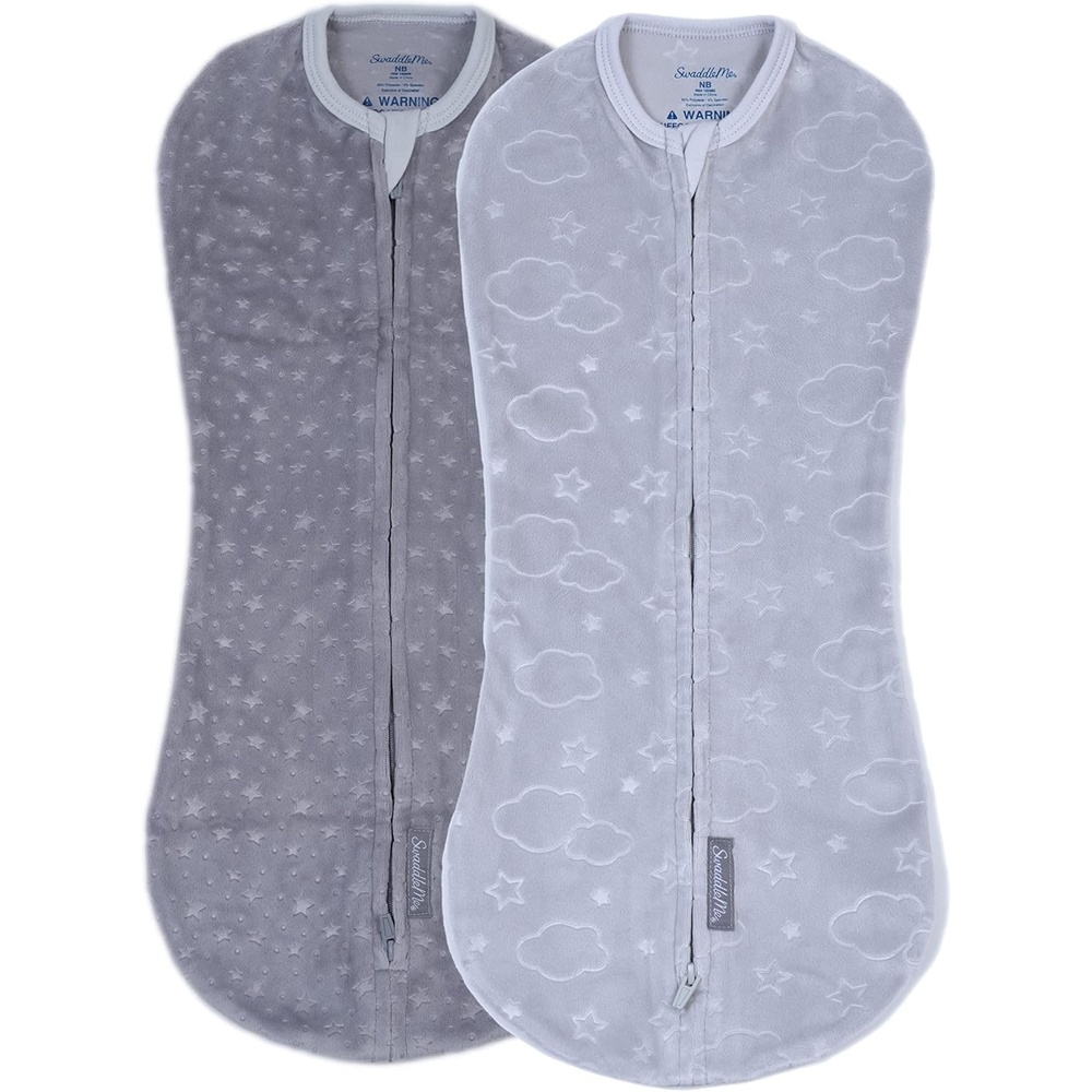 imageSwaddleMe by Ingenuity Compression Baby Swaddle Pod TwoWay Zipper for Easy Diaper Changes Improves Sleep amp Calms Startle Reflex 02 Months 10 TOG 1Pack  Flower ConfettiClouds  Stars Pack of 24