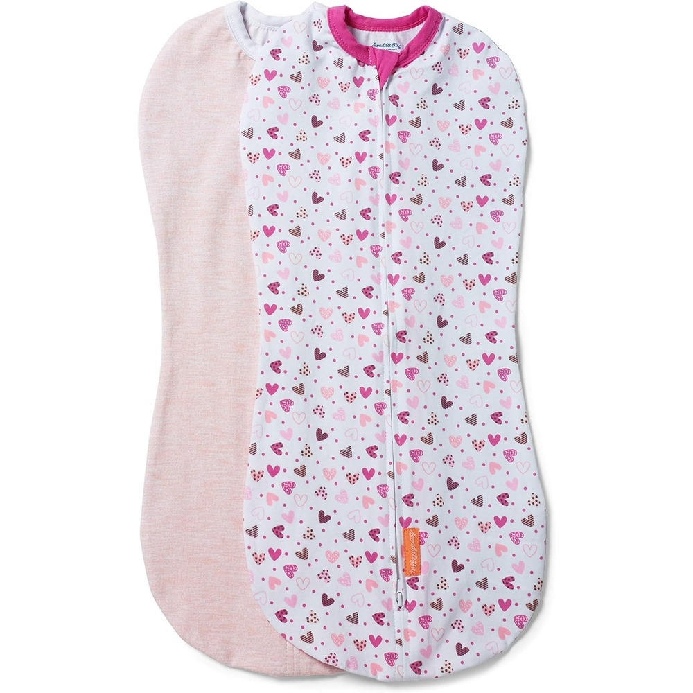 imageSwaddleMe by Ingenuity Compression Baby Swaddle Pod TwoWay Zipper for Easy Diaper Changes Improves Sleep amp Calms Startle Reflex 02 Months 10 TOG 1Pack  Flower ConfettiI Heart You
