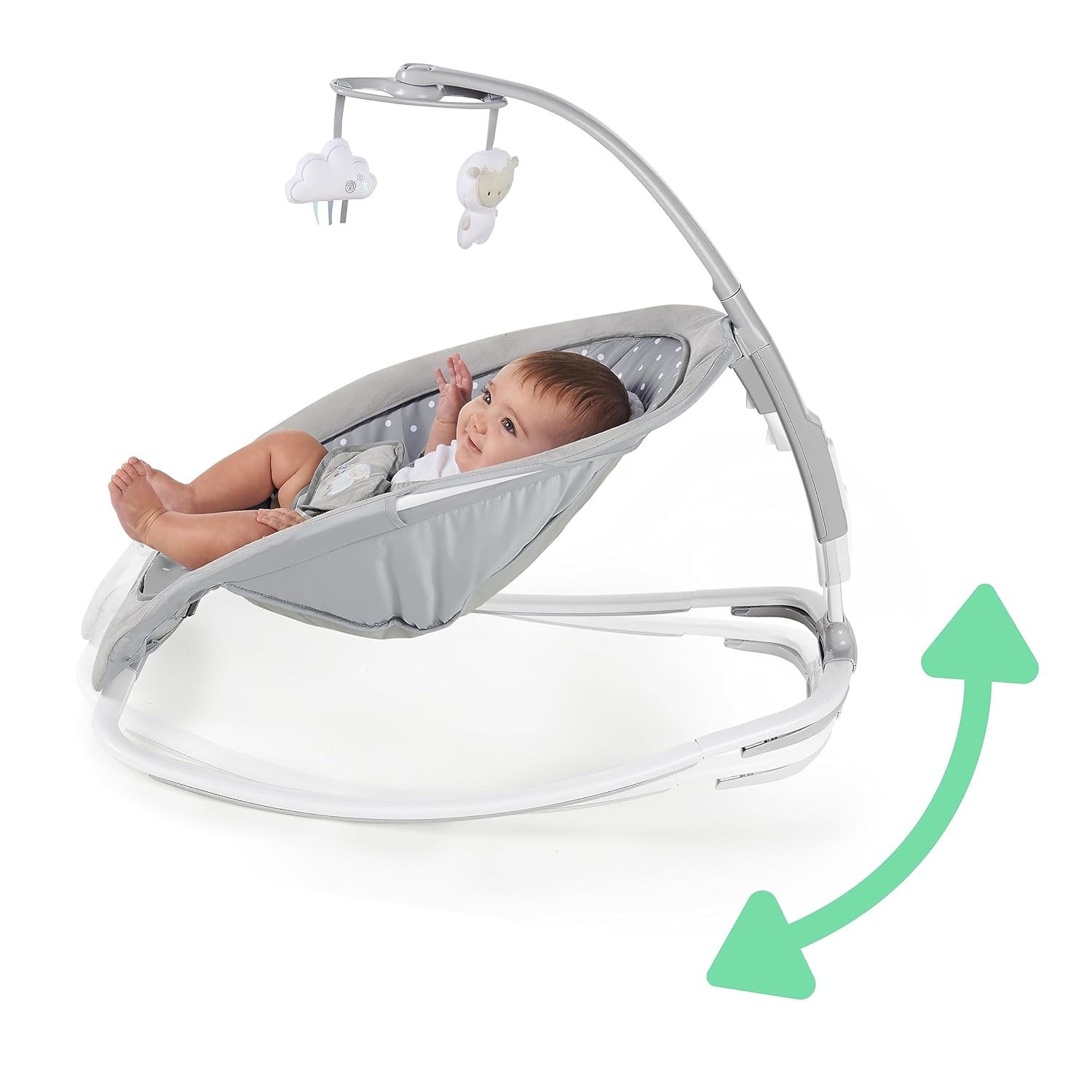image:imageIngenuity Boutique Collection Plush Modern Baby Rocker amp Stationary Seat with Vibrations Easy Fold 030 Months Up to 40 lbs Bella TeddyCuddle Lamb