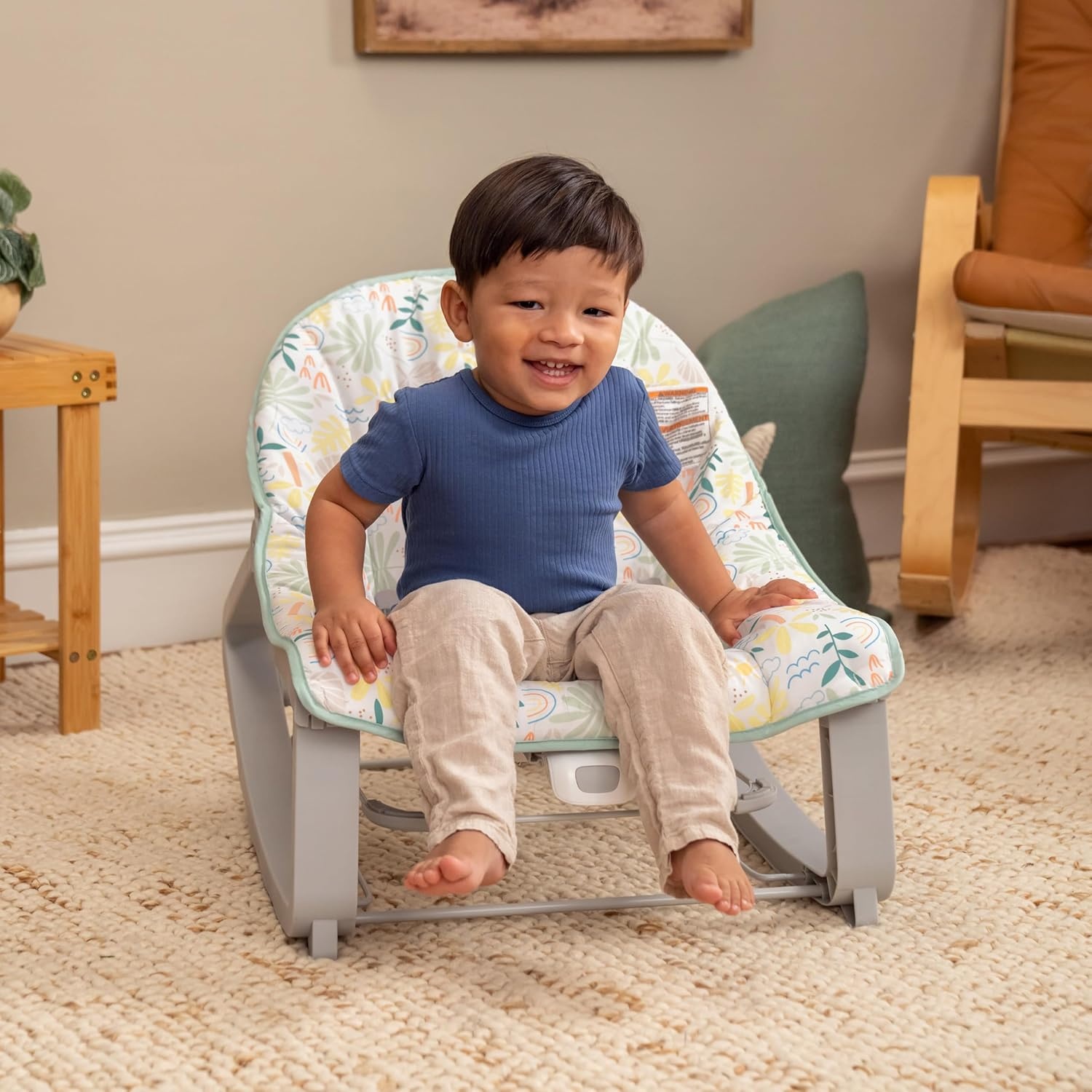 image:imageIngenuity Keep Cozy 3in1 Grow with Me Vibrating Baby Bouncer Seat amp Infant to Toddler Rocker Vibrations amp Toy Bar 030 Months Up to 40 lbs GreenMadi