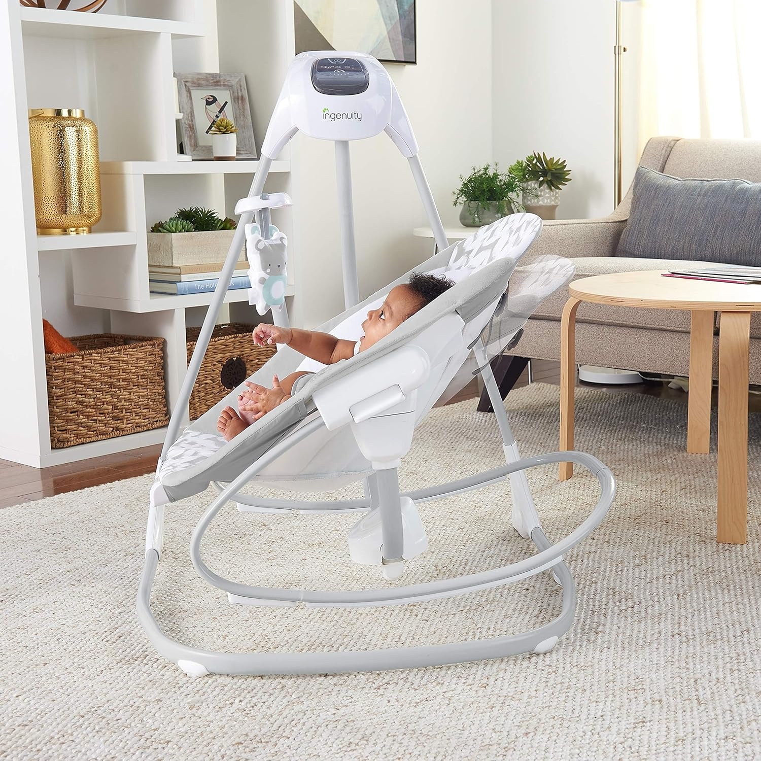 image:imageIngenuity SimpleComfort Compact Baby Swing Rotating Seat Swings in 3 Directions 6 Speeds 8 Melodies amp 3 Nature Sounds Ages 09 Months Up to 20 Pounds PinkRaylan