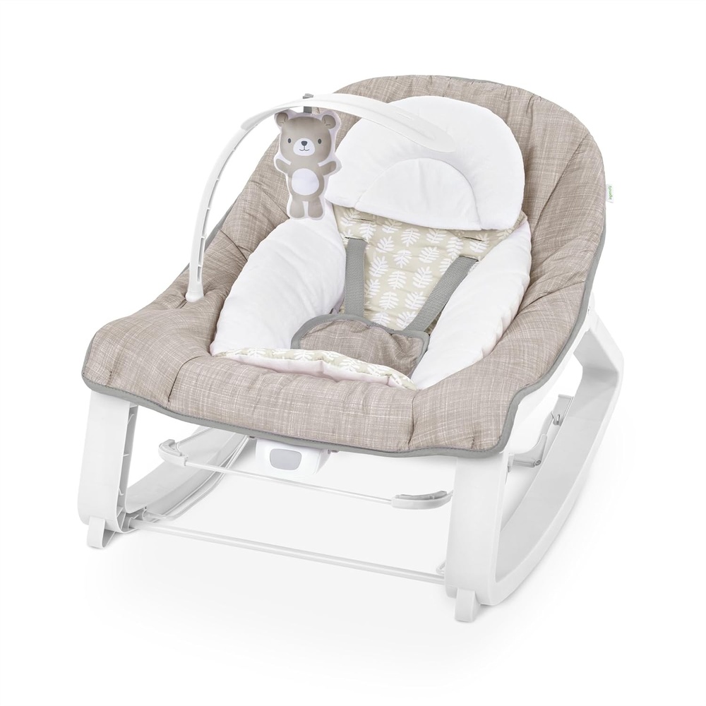 image:imageIngenuity Keep Cozy 3in1 Grow with Me Vibrating Baby Bouncer Seat amp Infant to Toddler Rocker Vibrations amp Toy Bar 030 Months Up to 40 lbs GreenLinden