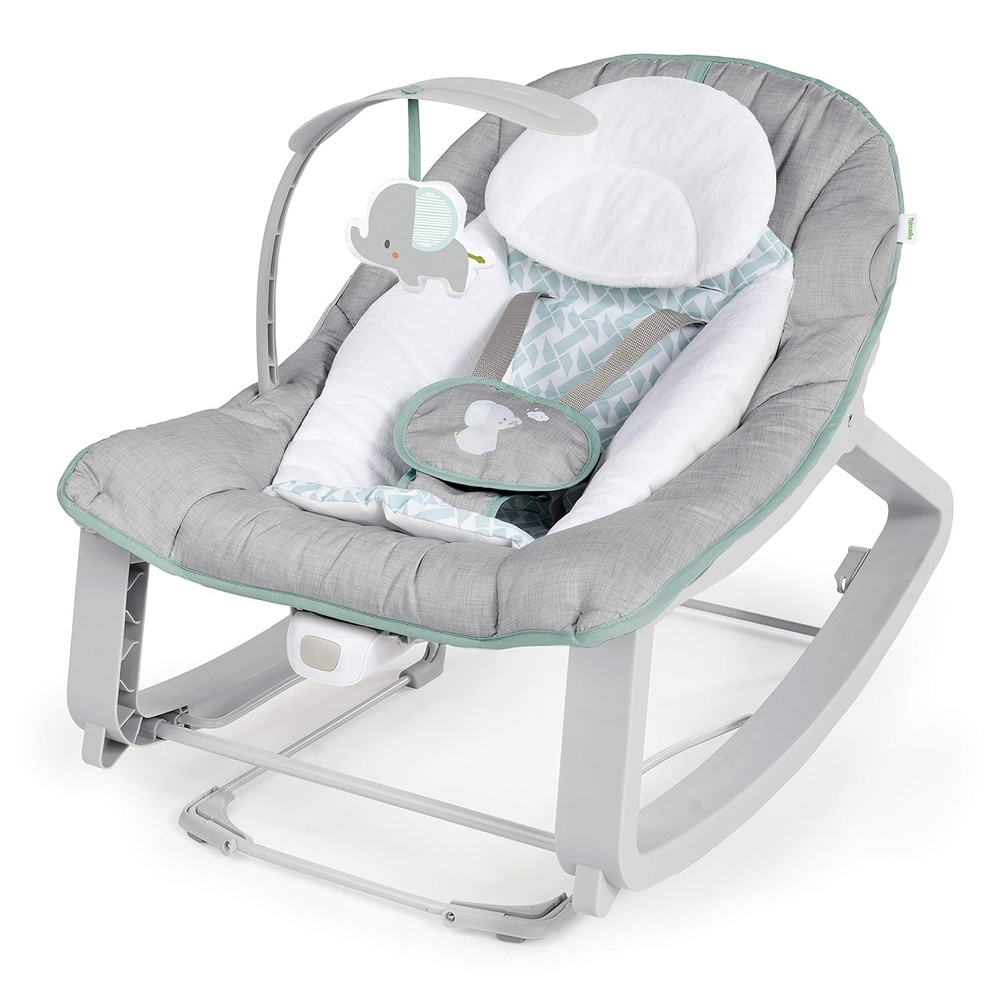image:imageIngenuity Keep Cozy 3in1 Grow with Me Vibrating Baby Bouncer Seat amp Infant to Toddler Rocker Vibrations amp Toy Bar 030 Months Up to 40 lbs GreenWeaver