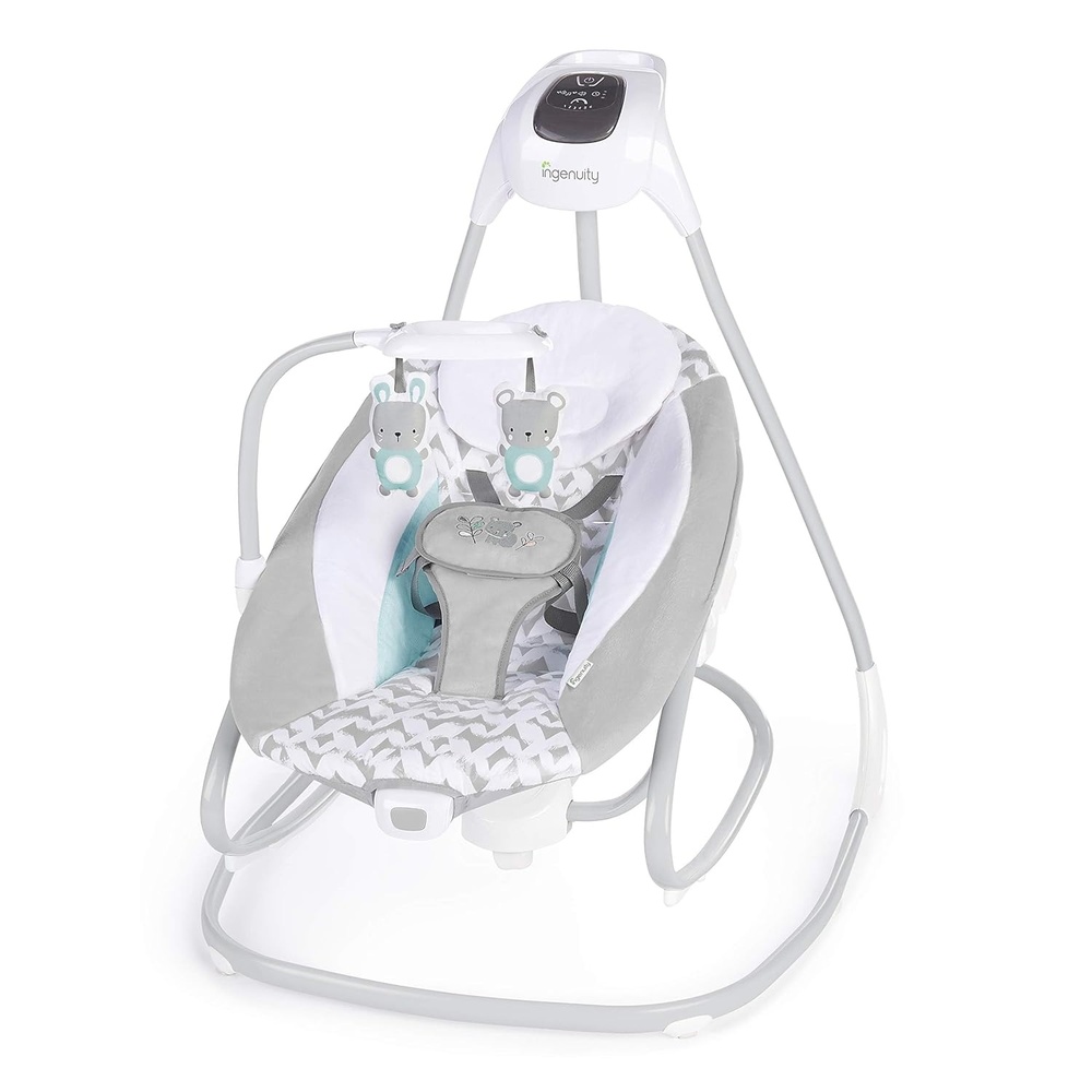 image:imageIngenuity SimpleComfort Compact Baby Swing Rotating Seat Swings in 3 Directions 6 Speeds 8 Melodies amp 3 Nature Sounds Ages 09 Months Up to 20 Pounds PinkRaylan