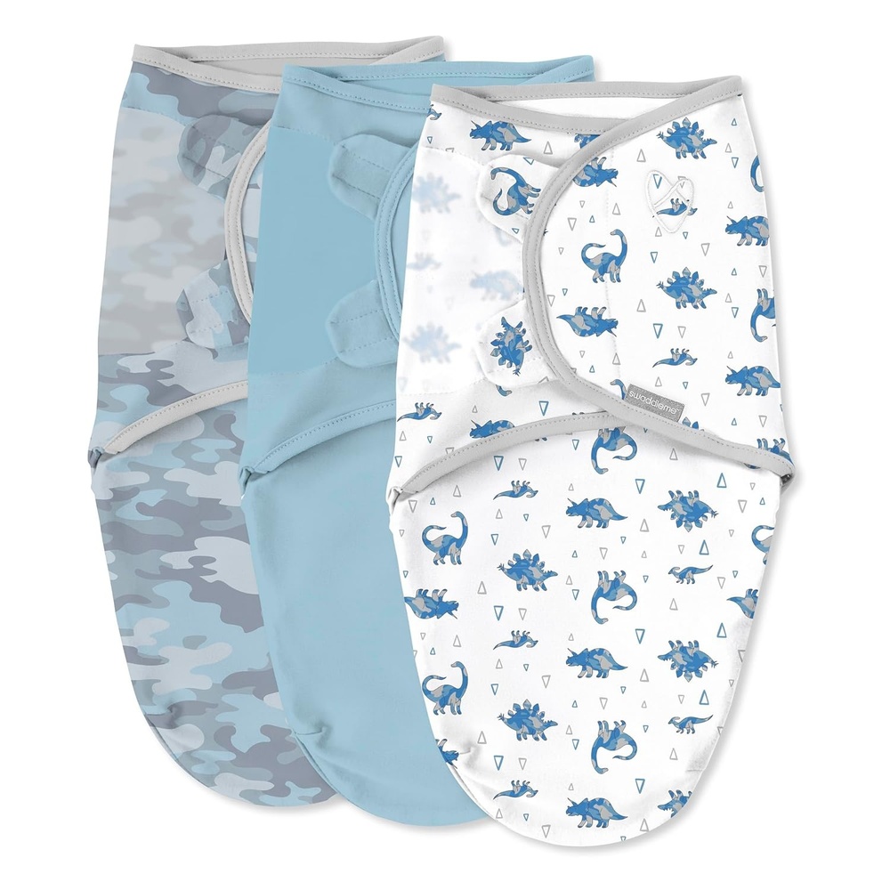 image:imageSwaddleMe by Ingenuity Comfort Pack Baby Swaddle Set Size 03 Months 514 Pounds SwaddleMe Pod Original Swaddle Night Sack 3pk Koala TreesDino 3pack