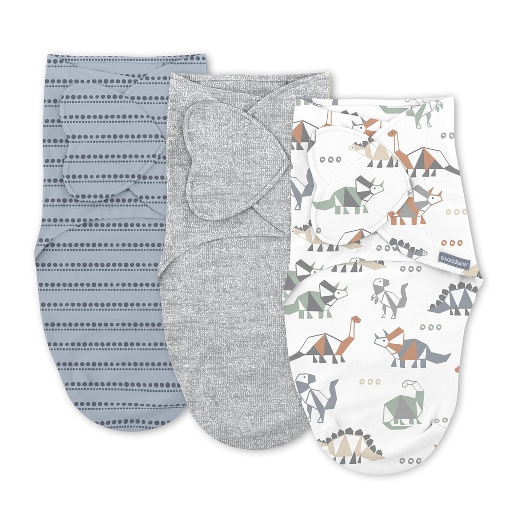 image:imageSwaddleMe by Ingenuity Comfort Pack Baby Swaddle Set Size 03 Months 514 Pounds SwaddleMe Pod Original Swaddle Night Sack 3pk  Koala TreesDino Mite 3pack