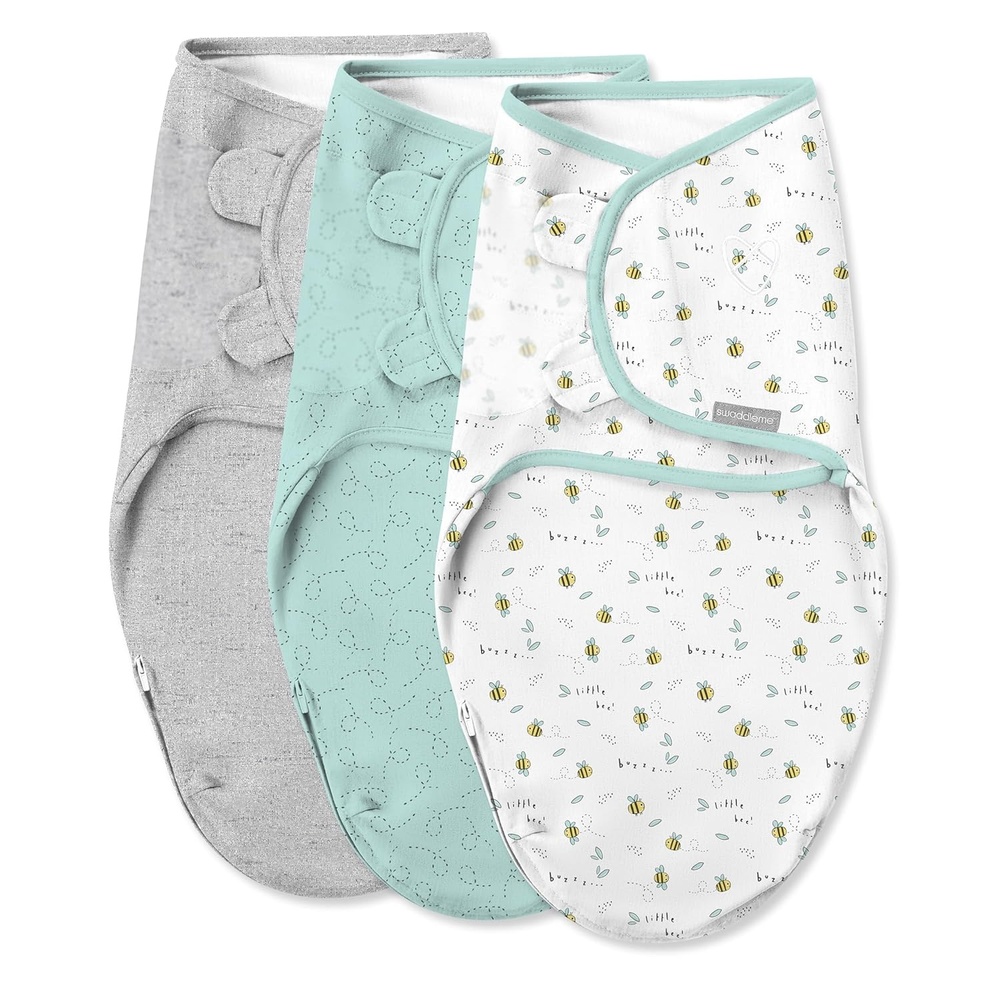 image:imageSwaddleMe by Ingenuity Comfort Pack Baby Swaddle Set Size 03 Months 514 Pounds SwaddleMe Pod Original Swaddle Night Sack 3pk  Koala TreesLittle Bees 3pack