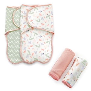 Ingenuity Farewell Fuss™ Adjustable Easy-Wrap Baby Swaddle 2 Pack – Posy™ & Comfy Bundle™ 2-Pack Multi-Use Swaddle Blanket Set – Posy™(Posy Swaddle & Blanket Giftset 4pcs)