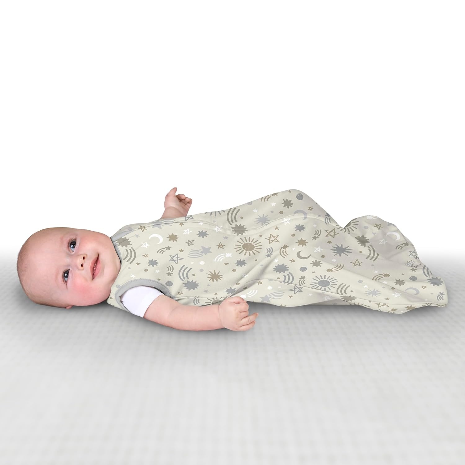 image:imageSwaddleMe by Ingenuity Baby Night Sack Sleeper Size 03 Months 714 Pounds 10 TOG 2Way Zipper 100 Cotton Baby Wearable Blanket Celestial Dance