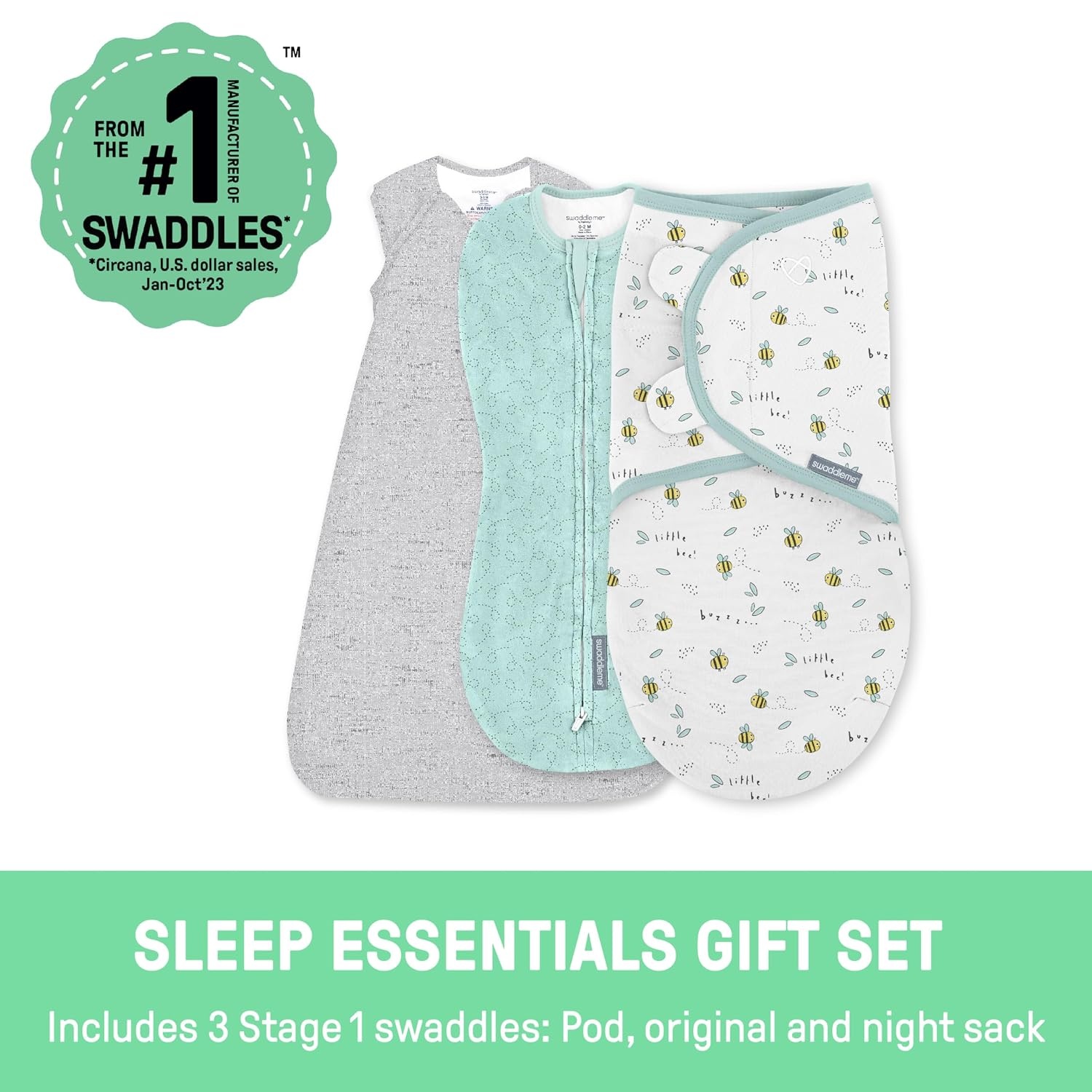 image:imageSwaddleMe by Ingenuity Original Swaddle Size SmallMedium For Ages 03 Months 714 Pounds Up to 26 Inches Long 3Pack Baby Swaddle Blanket WrapMountaineer
