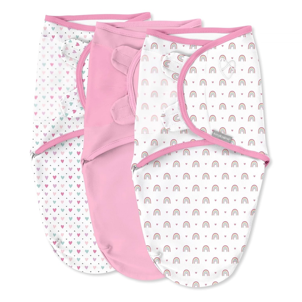 image:imageSwaddleMe by Ingenuity Original Swaddle Size SmallMedium For Ages 03 Months 714 Pounds Up to 26 Inches Long 3Pack Baby Swaddle Blanket WrapOver the Rainbow