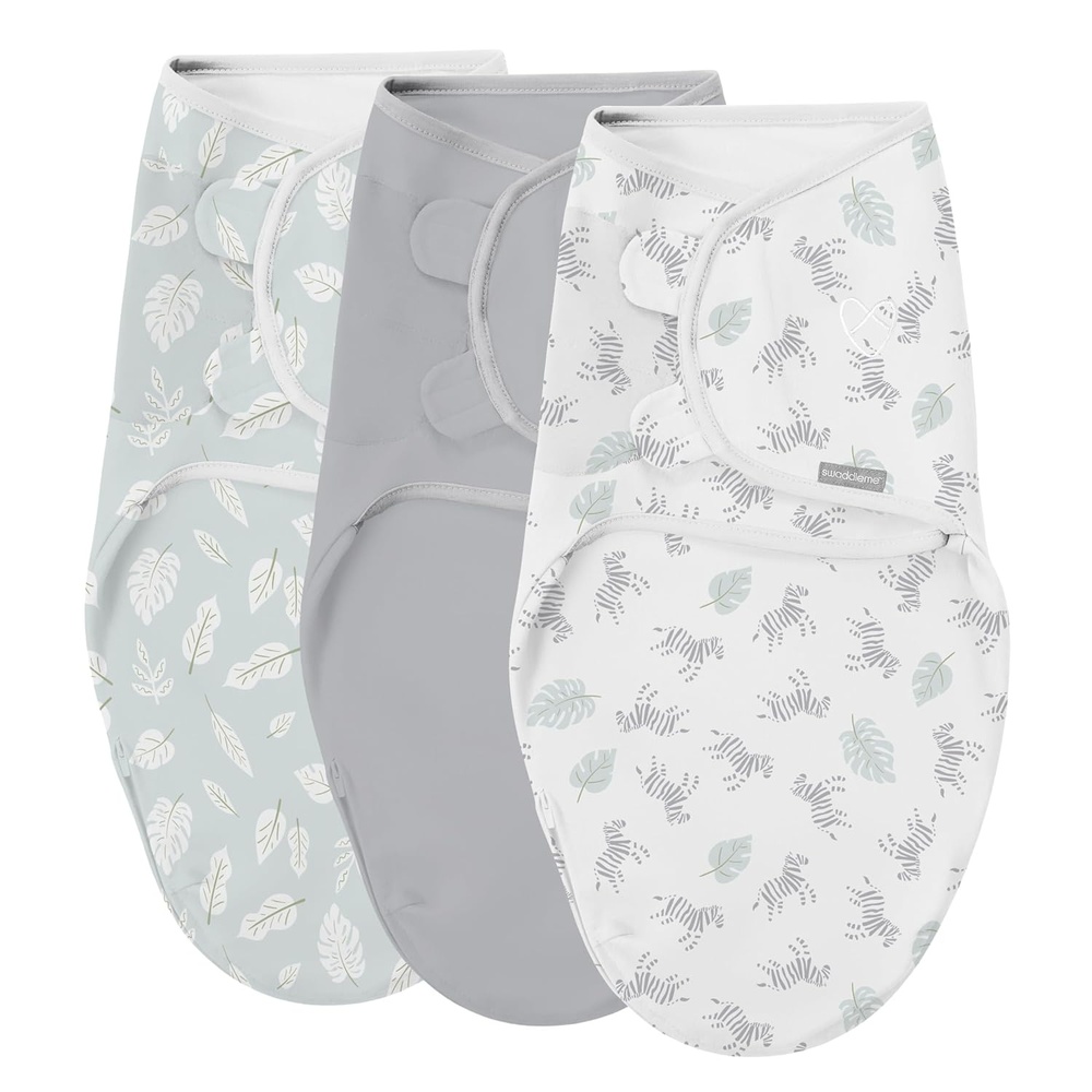 image:imageSwaddleMe by Ingenuity Original Swaddle Size SmallMedium For Ages 03 Months 714 Pounds Up to 26 Inches Long 3Pack Baby Swaddle Blanket WrapZebra Botanical