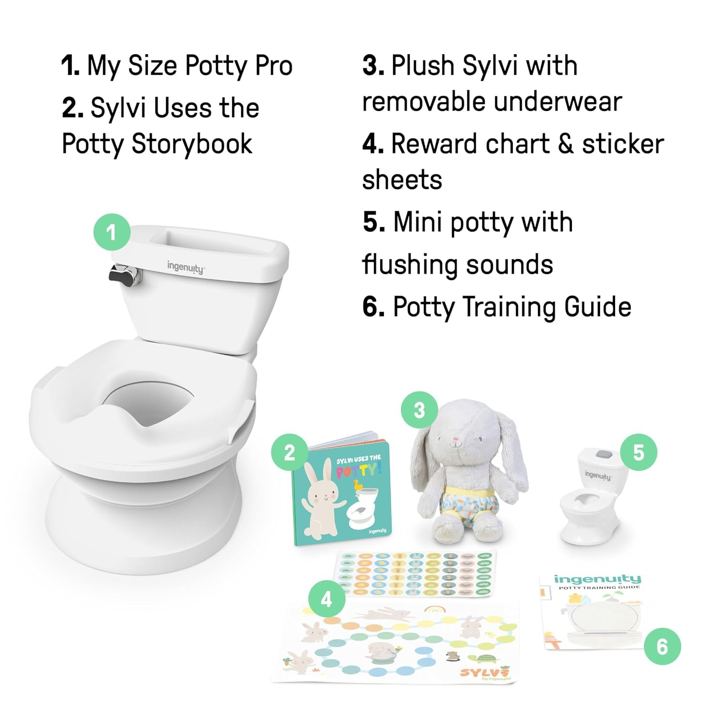 image:imageIngenuity My Size Potty Training Toilet Kit with Sylvi Potty Training BookPotty Sylvi Kit