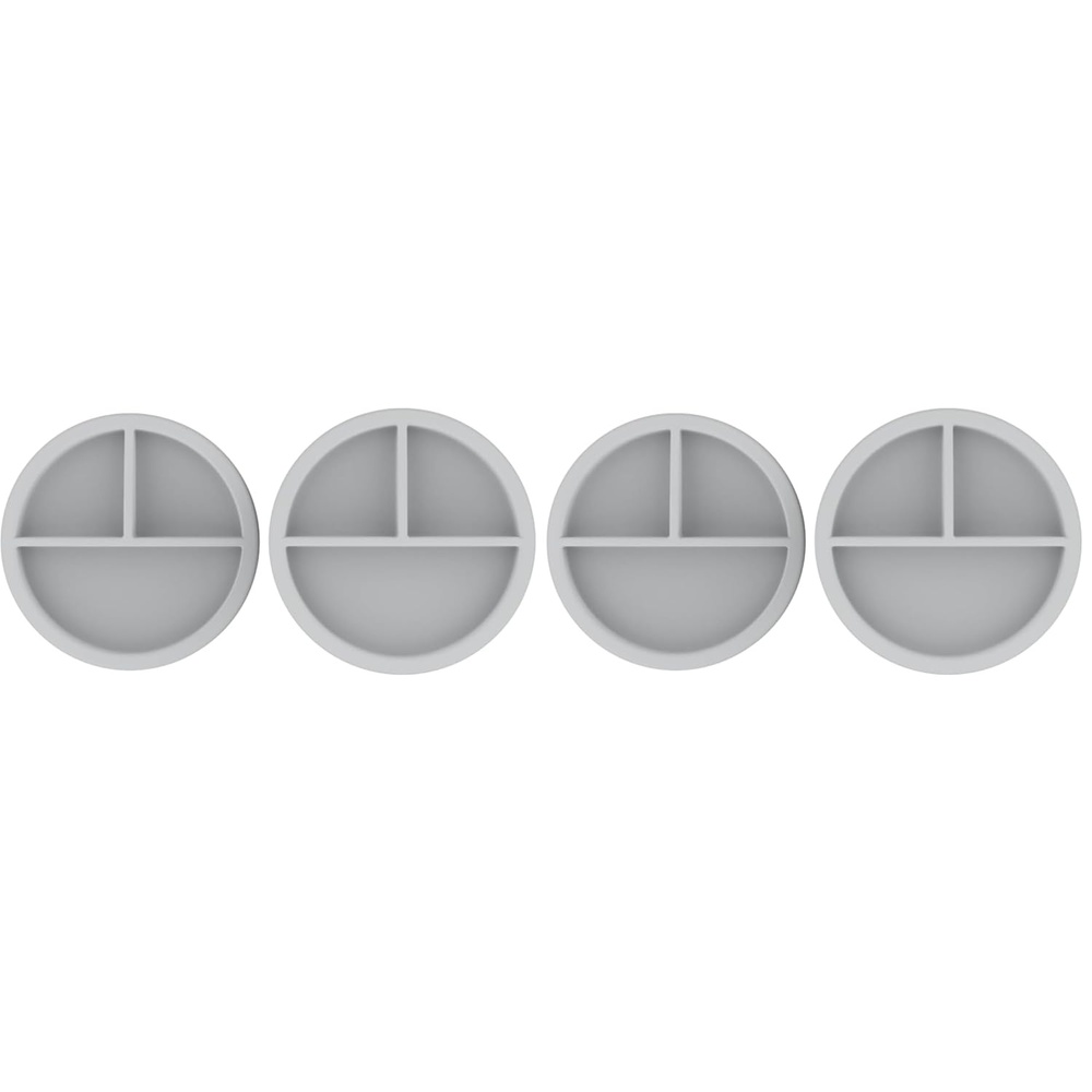 image:imageIngenuity Twist amp Dine Plates  Locks in Place Dishwasher Safe Microwave Safe Ages 6M Gray6  36 Month Pack of 2