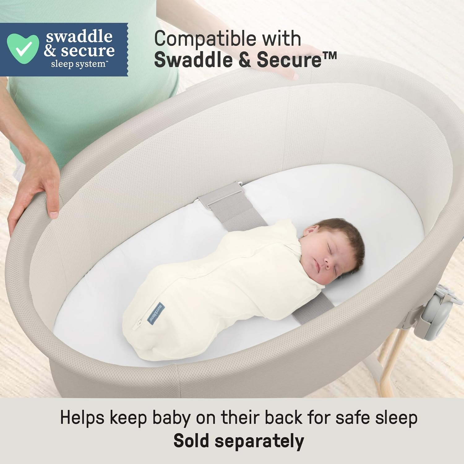 image:imageSwaddleMe by Ingenuity Swaddle amp Secure Sleep System Stage 1 Newborn Replacement Swaddle Pod Without Strap 02 MonthsRight Height