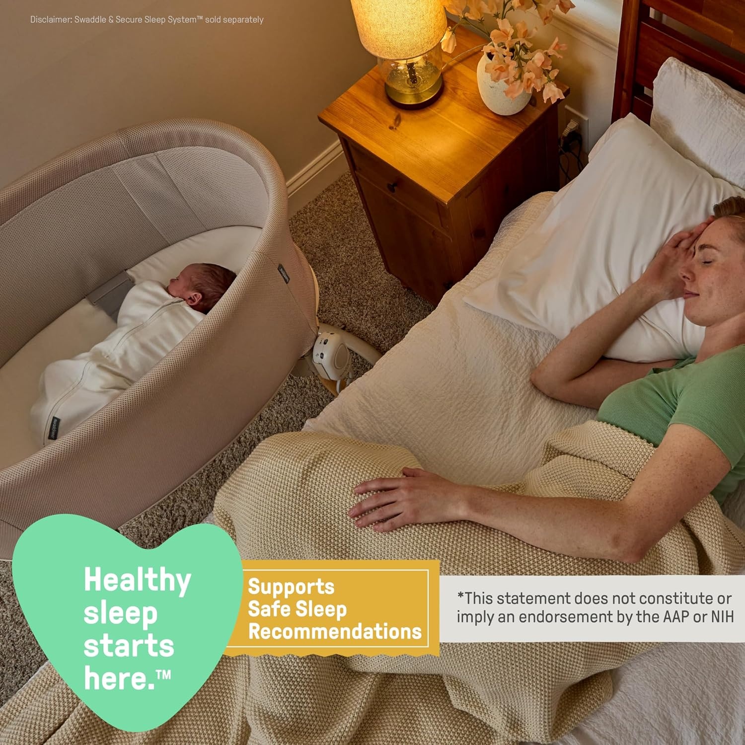 image:imageSwaddleMe by Ingenuity Swaddle amp Secure Sleep System Stage 1 Newborn Replacement Swaddle Pod Without Strap 02 MonthsRight Height