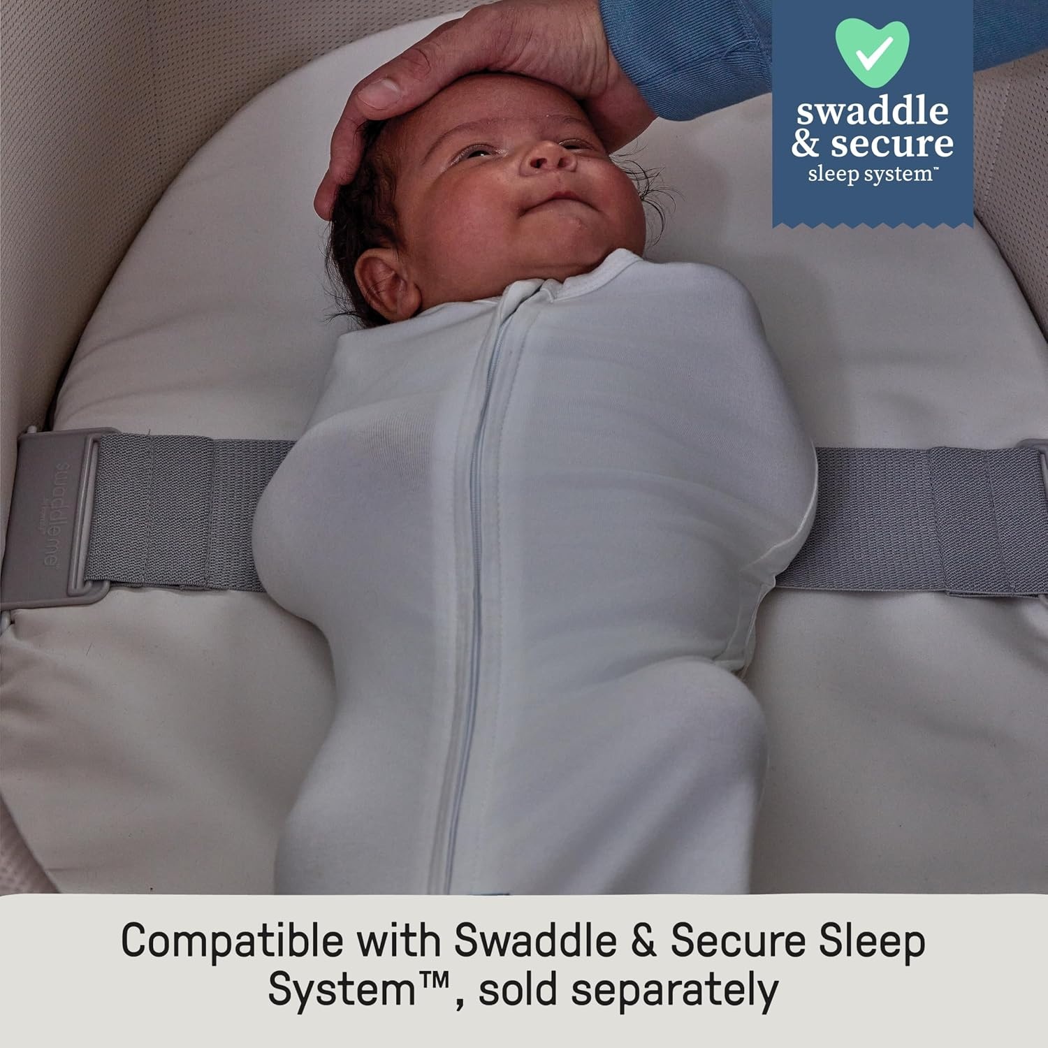 image:imageSwaddleMe by Ingenuity Swaddle amp Secure Sleep System Stage 1 Newborn Replacement Swaddle Pod Without Strap 02 MonthsSnooze Stow Bassinet Sand