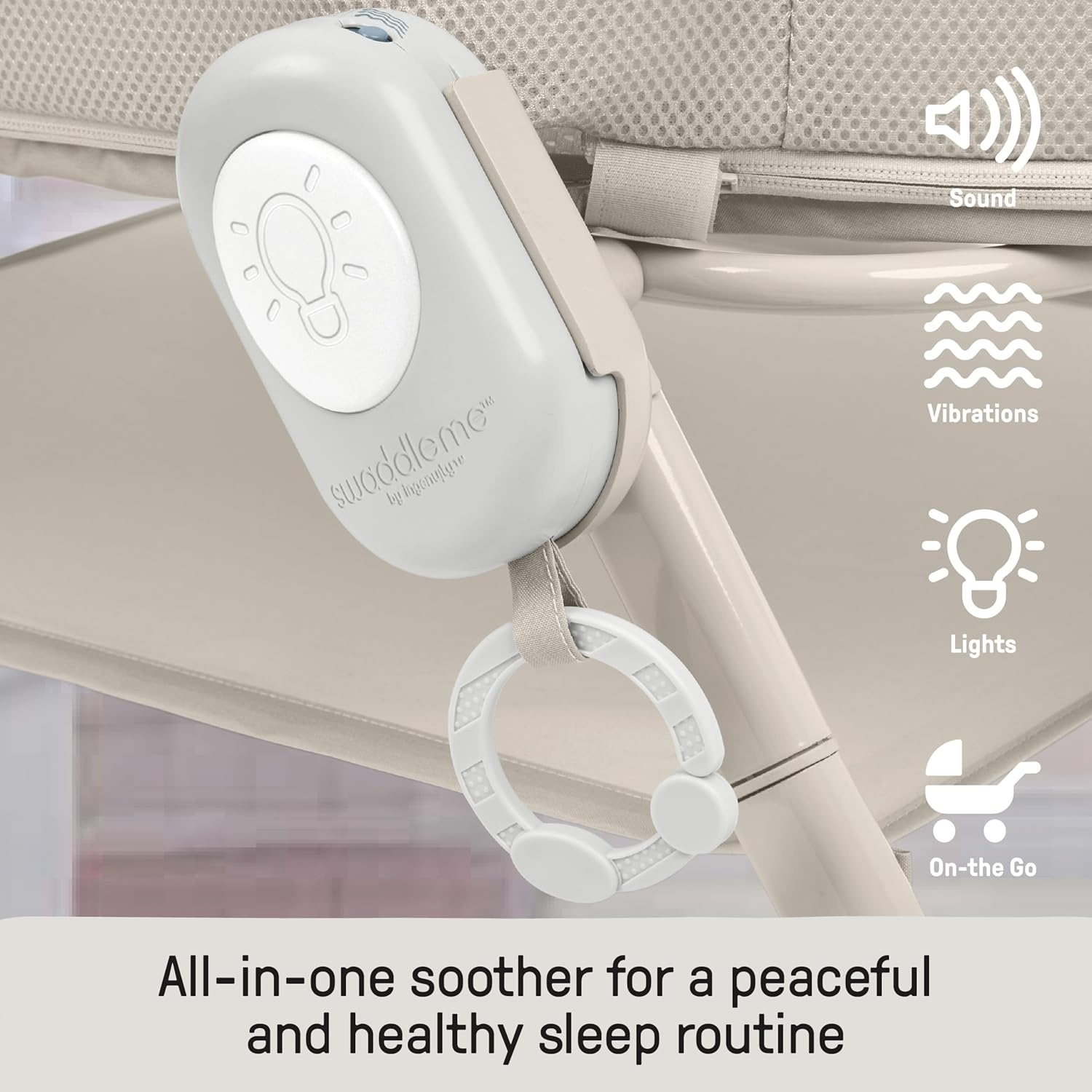image:imageSwaddleMe by Ingenuity Swaddle amp Secure Sleep System Stage 1 Newborn Replacement Swaddle Pod Without Strap 02 MonthsSnooze Stow Bassinet Sand