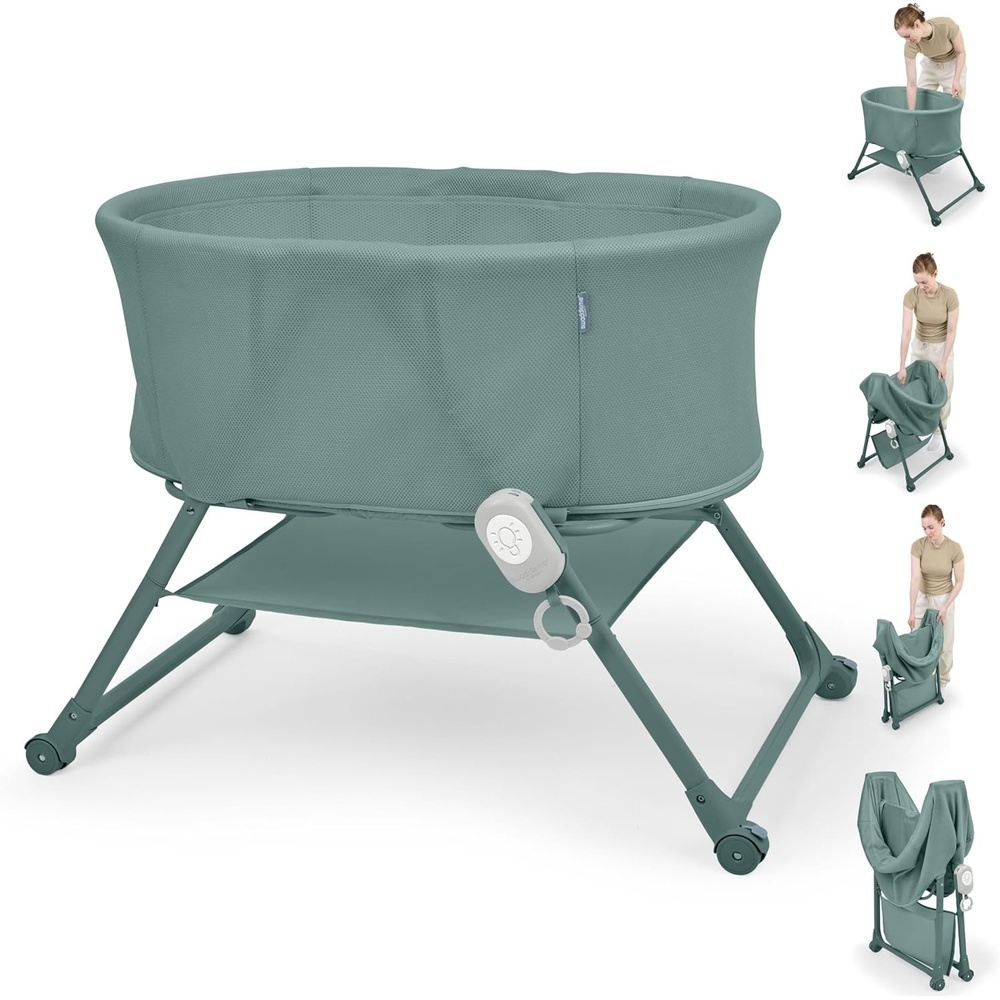 image:imageSwaddleMe by Ingenuity Swaddle amp Secure Sleep System Stage 1 Newborn Replacement Swaddle Pod Without Strap 02 MonthsSnooze Stow Bassinet Green