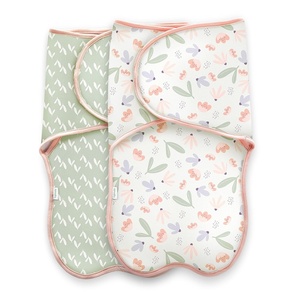 Ingenuity Farewell Fuss Adjustable Easy-Wrap 2-pk Baby Swaddle Set – Posy(Multicolored)