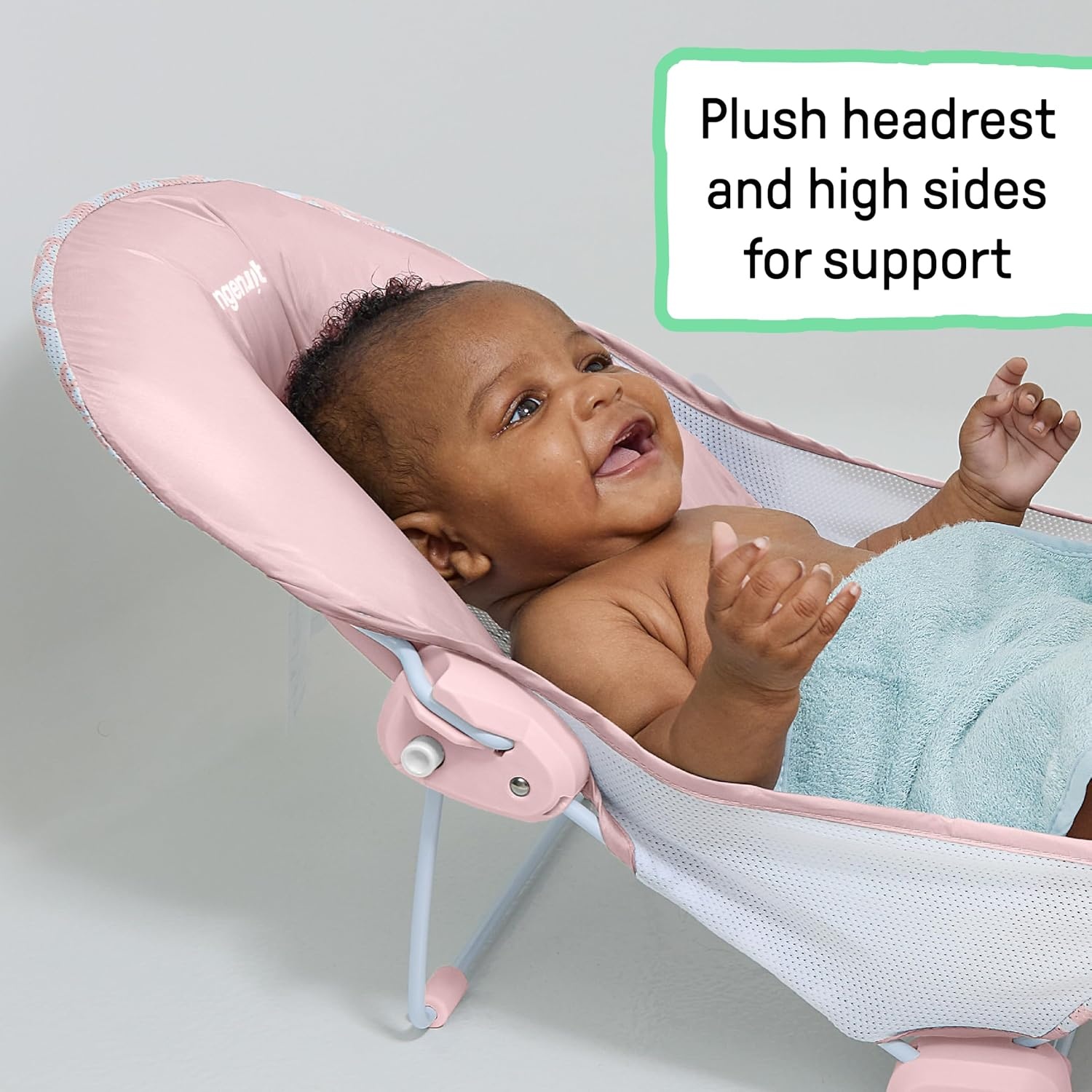 image:imageIngenuity Tuckaway Toddler Folding Tub amp Foldaway 2Position Baby Bath Seat Portable Bathtub for Travel Adjustable Support for Sink or Shower Easy to Clean Ages 05 YearsPink
