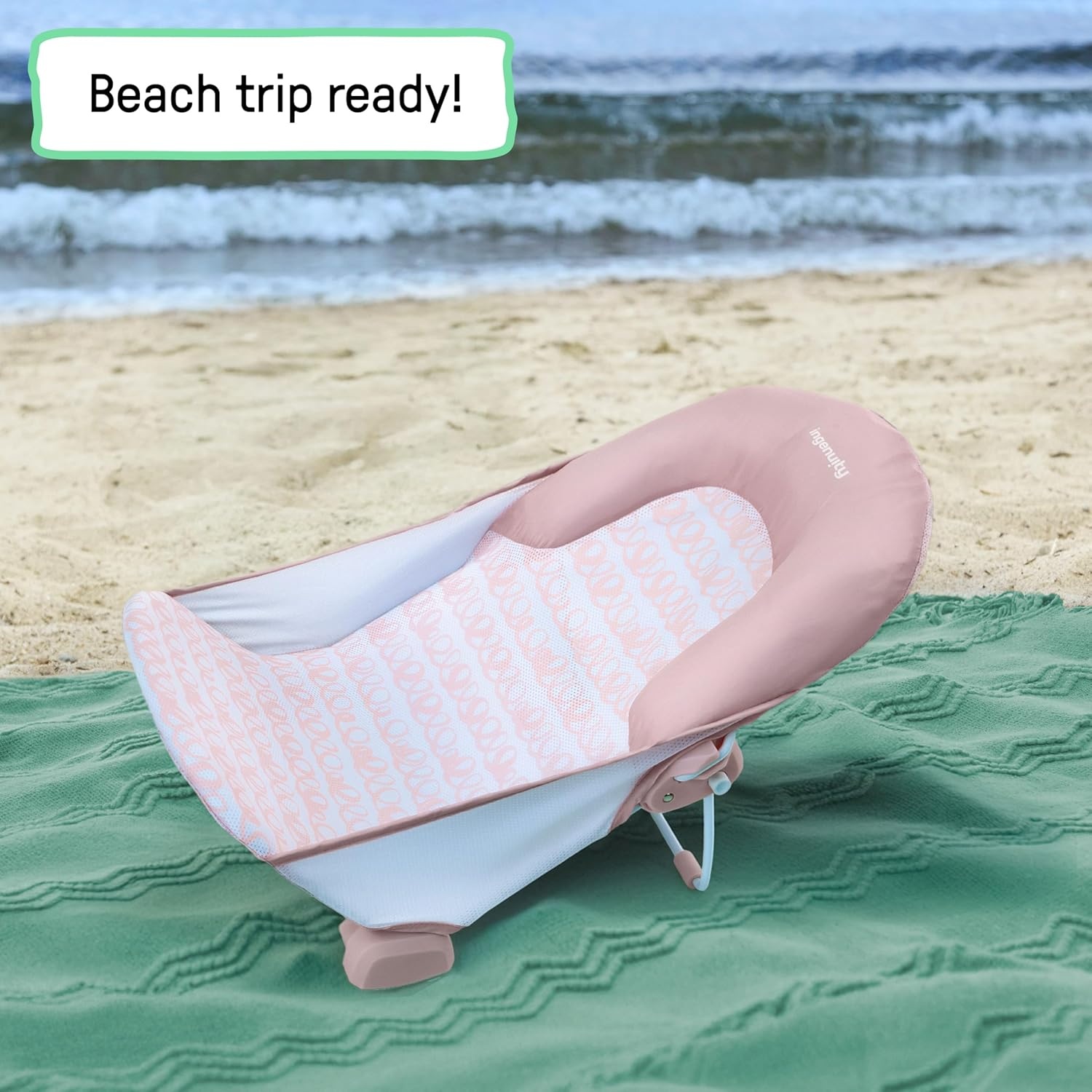 image:imageIngenuity Tuckaway Toddler Folding Tub amp Foldaway 2Position Baby Bath Seat Portable Bathtub for Travel Adjustable Support for Sink or Shower Easy to Clean Ages 05 YearsPink
