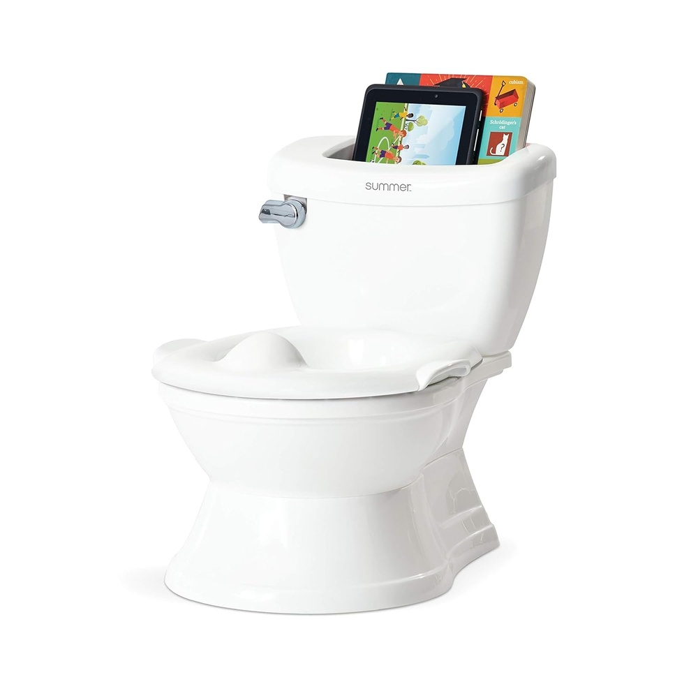 image:imageIngenuity My Size Potty with Transition Ring amp StorageWhiteRealistic Potty Training ToiletFeatures Interactive Toilet Handle Removable Potty Topper and Pot Wipe Compartment and Splash Guard