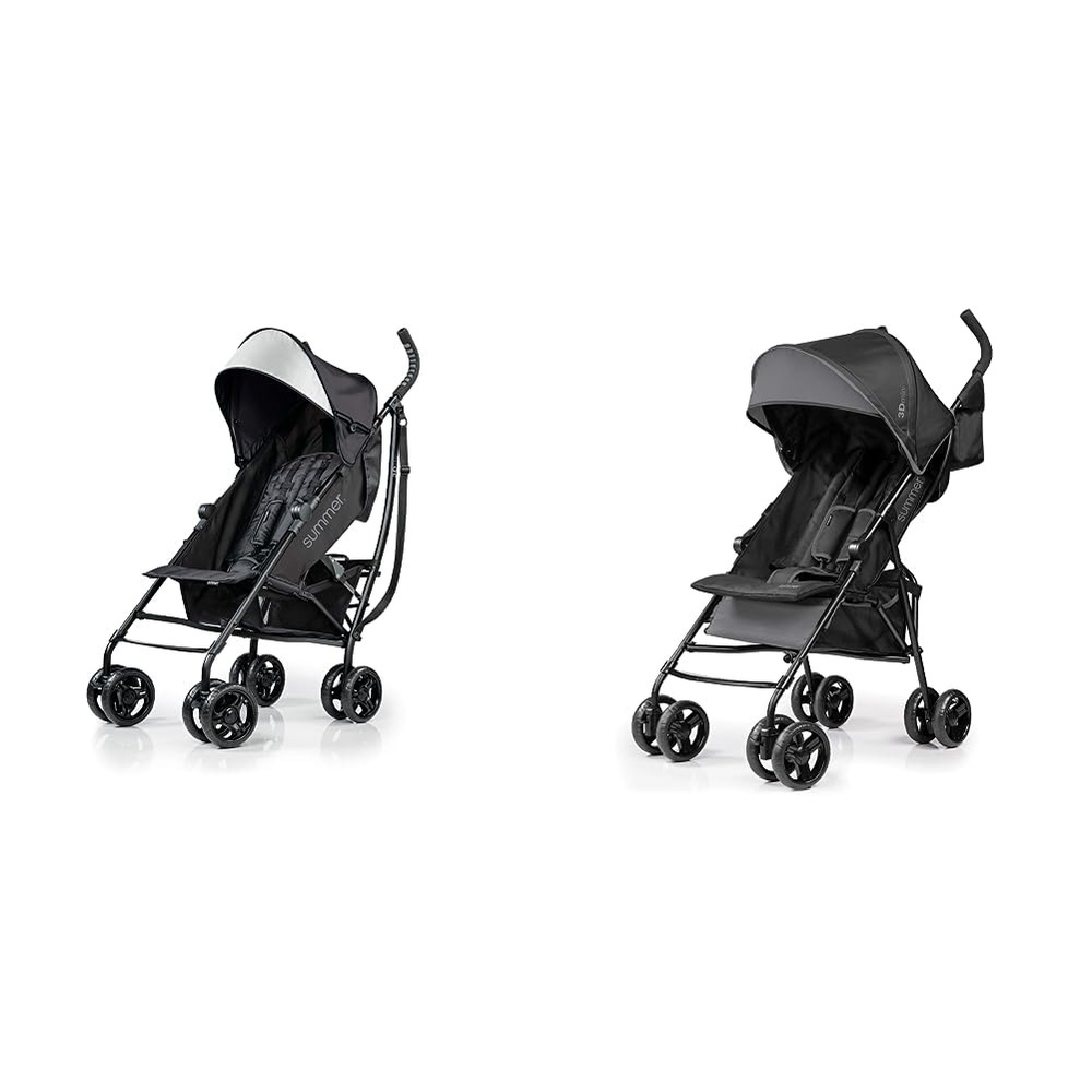 image:imageSummer 3Dlite Convenience Stroller Jet Black amp 3D Mini Convenience Stroller  Lightweight Stroller with Compact Fold Multiposition Recline Canopy with Pop Out Sun Visor and More Gray