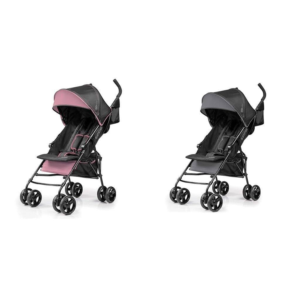 image:imageSummer Infant 3Dmini Convenience Stroller Bundle  Pink and Gray Lightweight Strollers with Compact Fold