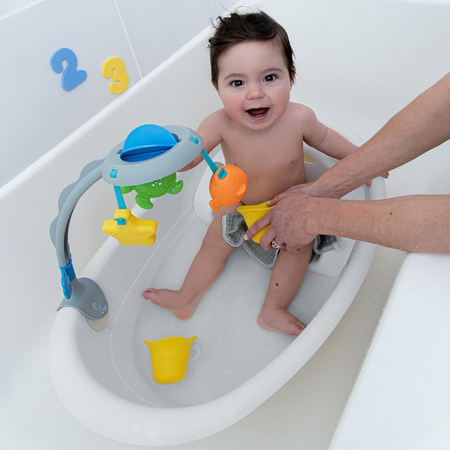 image:imageIngenuity Gentle Support MultiStage Tub With Toys Newborn to Toddler Adjustable Full Coverage Sling Supportive Seat 0MGentle Support