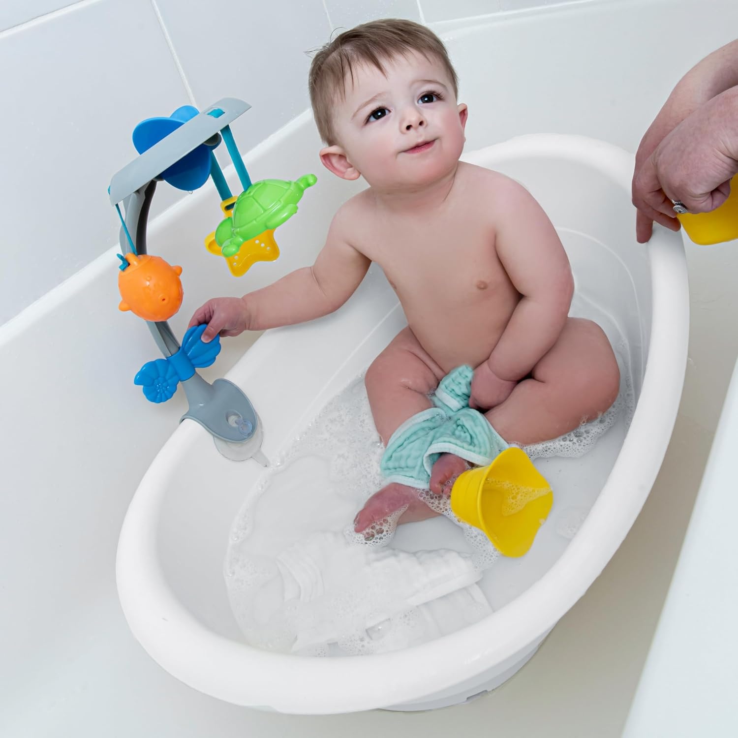 image:imageIngenuity Gentle Support MultiStage Tub With Toys Newborn to Toddler Adjustable Full Coverage Sling Supportive Seat 0MGentle Support
