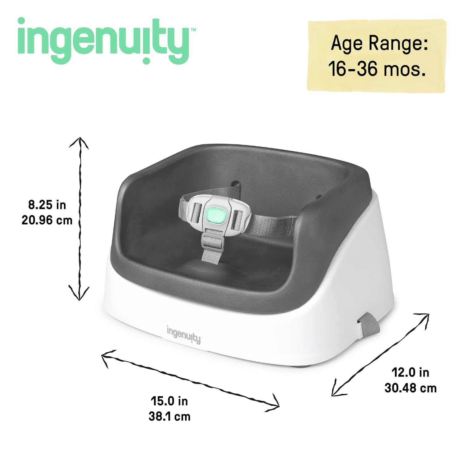 image:imageIngenuity SmartClean Toddler Booster Seat for Dining Table with 3Point Harness Straps PinkSlate