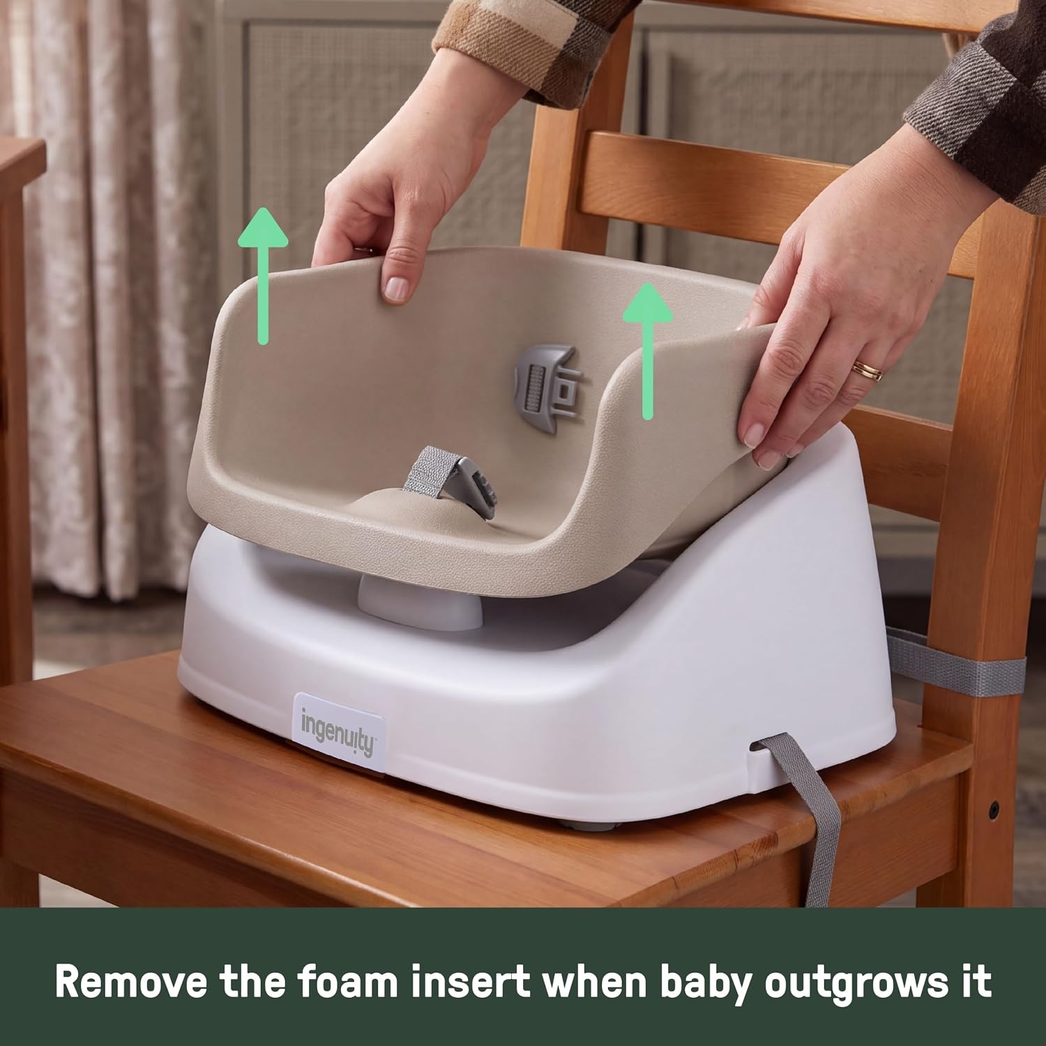 image:imageIngenuity SmartClean Toddler Booster Seat for Dining Table with 3Point Harness Straps Pinkoat