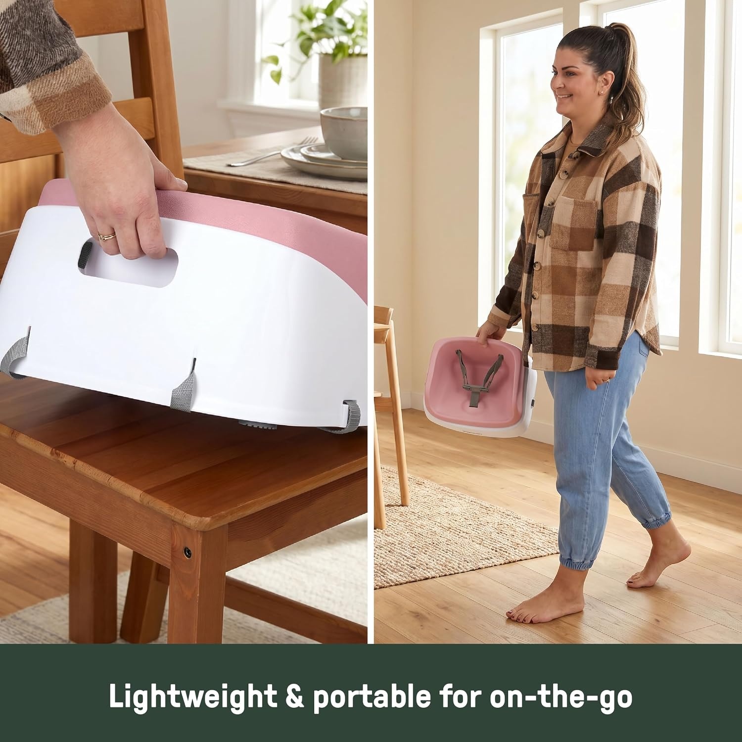 image:imageIngenuity SmartClean Toddler Booster Seat for Dining Table with 3Point Harness Straps Pinkpink