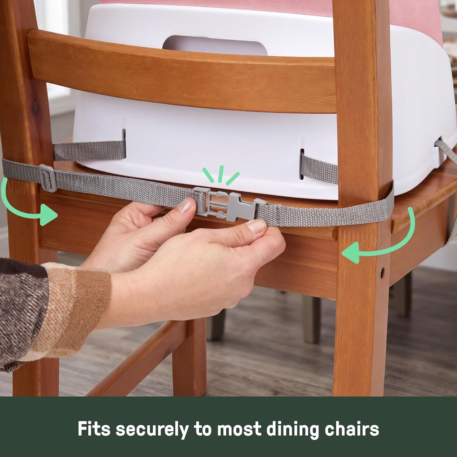 image:imageIngenuity SmartClean Toddler Booster Seat for Dining Table with 3Point Harness Straps Pinkpink