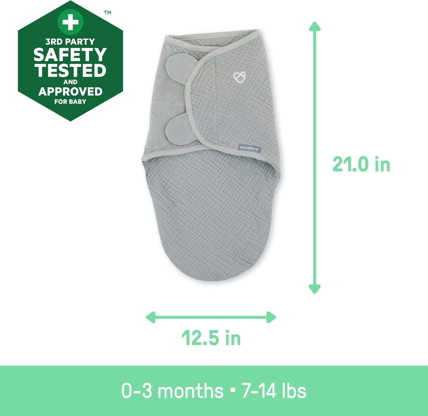image:imageIngenuity SwaddleMe 100 Cotton Muslin Original Baby Swaddle Blush Stage 1 Pack of 4Stage 1