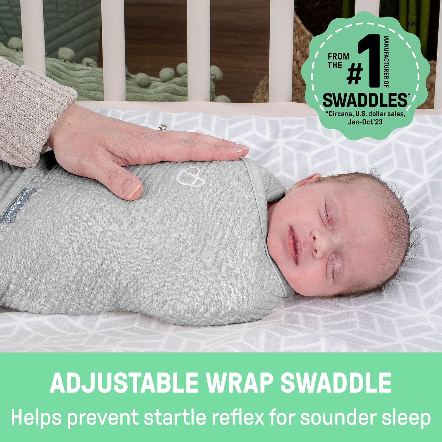 image:imageIngenuity SwaddleMe 100 Cotton Muslin Original Baby Swaddle Blush Stage 1 Pack of 4Stage 1